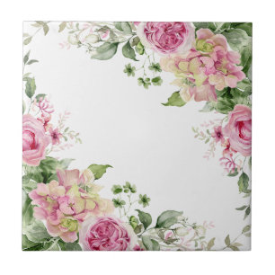 Azulejo De Cerâmica Desenho Floral Art Nouveau Elegante e Refinado