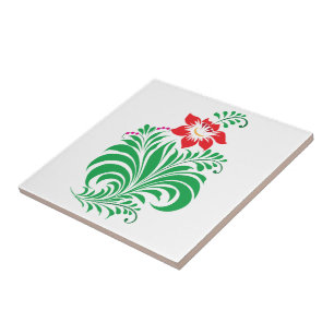 Azulejo De Cerâmica Desenho Floral Ornamental – Elegante