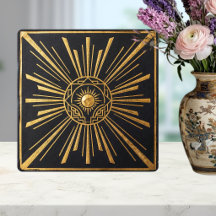 Desenho Geométrico Preto Dourado Art Déco em Explo