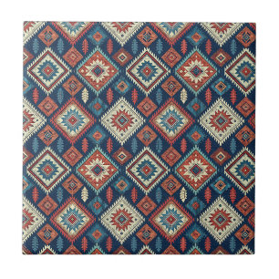 Azulejo De Cerâmica Desenho Geométrico Textil Tribal Azteca do Sudoest