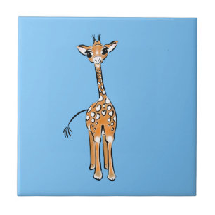 Azulejo De Cerâmica Desenho girafa bonito, animais safari