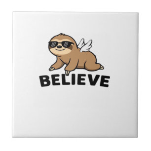Azulejo De Cerâmica Desenho Motivacional Divertido Crente Preguiça Leg
