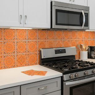 Azulejo De Cerâmica desenho oriental laranja