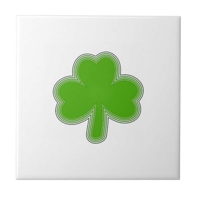 Azulejo De Cerâmica Desenho Shamrock de São Patrick (Frente)
