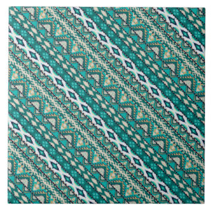 Azulejo De Cerâmica Desenho verde fofo padrões aztecas design