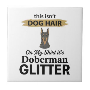 Azulejo De Cerâmica Desenho Vintage Amante de Cão Doberman Brilhante_1