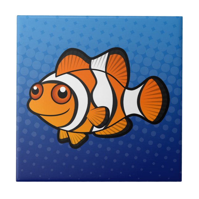 Azulejo De Cerâmica Desenhos animados Clownfish (Frente)