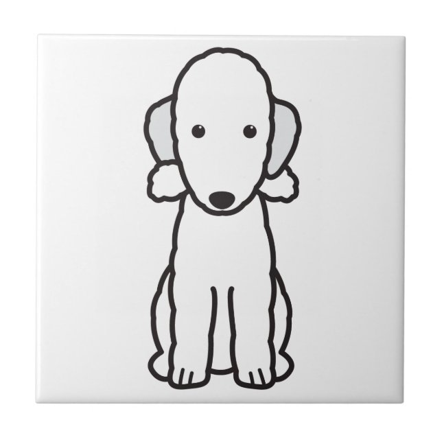 Azulejo De Cerâmica Desenhos animados do cão de Bedlington Terrier (Frente)