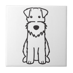 Azulejo De Cerâmica Desenhos animados do cão do Fox Terrier do fio