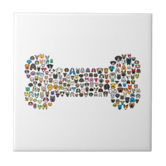 Azulejo De Cerâmica Desenhos animados do cão do OSSO