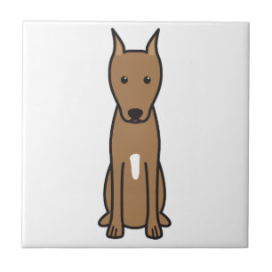 Azulejo De Cerâmica Desenhos animados do cão do Pinscher diminuto