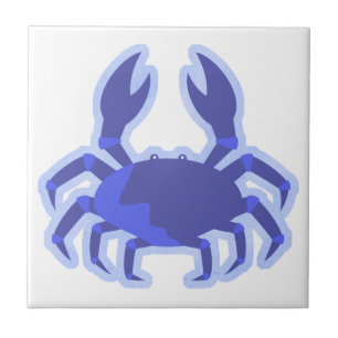 Azulejo De Cerâmica Desenhos animados do caranguejo azul