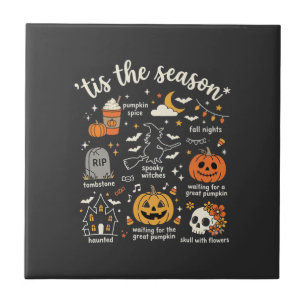Azulejo De Cerâmica Desenhos de Halloween É a Temporada do Design de B