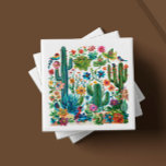 Azulejo De Cerâmica Desert Blooms Crescendo<br><div class="desc">Bem-vindos à arte de 'Desert Blooms Cactos Crescendo', um dos seis designs de azulejo cerâmico cativantes de nossa apreciada coleção. Cada azulejo é um retrato artesanal do ecossistema vibrante do deserto, com um conjunto exuberante de cactos, flores e fauna rendidos num caleidoscópio de cores ricas e tácteis. O azulejo do...</div>