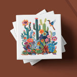 Azulejo De Cerâmica Desert Blooms Sinfonia Floral<br><div class="desc">Bem-vindos à arte de 'Desert Blooms: Floral Symphony', um dos seis designs de azulejo cerâmico cativantes de nossa apreciada coleção. Cada azulejo é um retrato artesanal do ecossistema vibrante do deserto, com um conjunto exuberante de cactos, flores e fauna rendidos num caleidoscópio de cores ricas e tácteis. O azulejo "Sinfonia...</div>