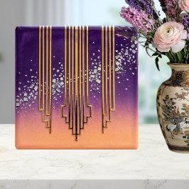 Azulejo De Cerâmica Desert Disco Lattice CrystalOmbre Diamond & Orange