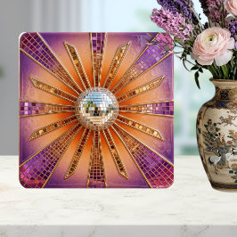 Azulejo De Cerâmica Desert Disco Sunburst Purple Retro Sunset & Mirror