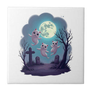 Azulejo De Cerâmica Desfile do Gato Fantasma