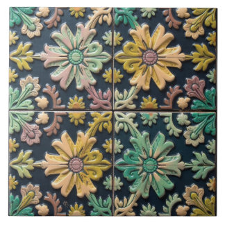 Azulejo De Cerâmica Desfile Floral de Luz e Cor