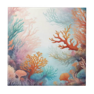 Azulejo De Cerâmica Design 315 dos Corais Inferiores do Oceano Marítim