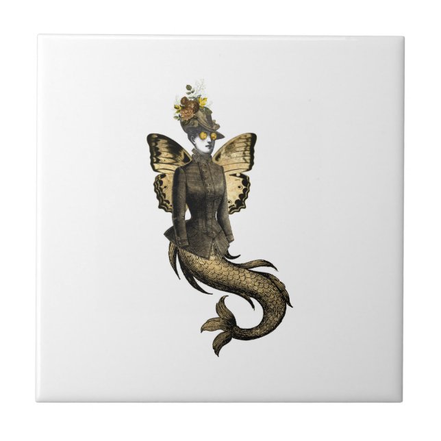 Azulejo De Cerâmica Design 7 da Série SteamPunk Dourada (Frente)