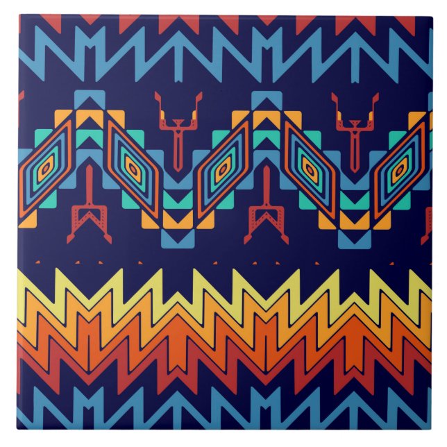 Azulejo De Cerâmica Design abstrato de design tribal (Frente)