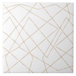 Azulejo De Cerâmica Design Abstrato Geométrico com Traços de Ouro Mode