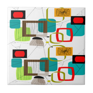 Azulejo De Cerâmica Design abstrato inspirado atômico