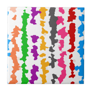 Azulejo De Cerâmica Design Abstrato Irregular Colorido Branco