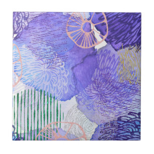 Azulejo De Cerâmica Design Abstrato Roxo