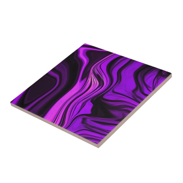 Azulejo De Cerâmica Design Abstrato Roxo (Lateral)