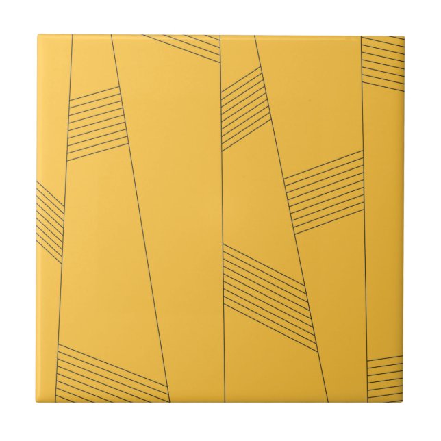 Azulejo De Cerâmica Design abstrato simples, amarelo, moderno (Frente)