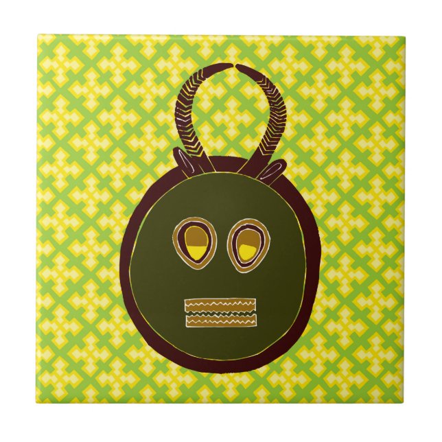 Azulejo De Cerâmica Design africano #5 @ Stylnic (Frente)