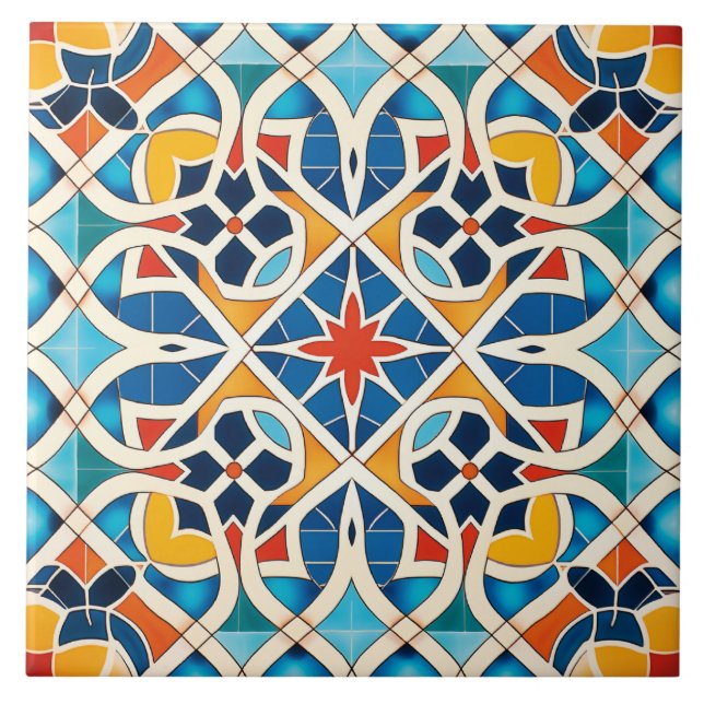 Azulejo De Cerâmica Design árabe com estilo temático (Frente)