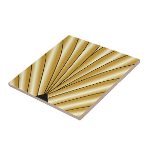 Azulejo De Cerâmica Design Art Déco Dourado
