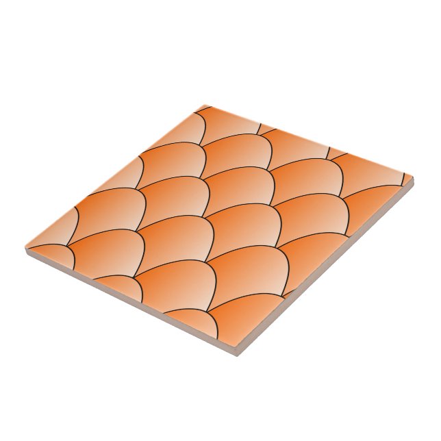 Azulejo De Cerâmica Design Arte Nova Laranja (Lateral)