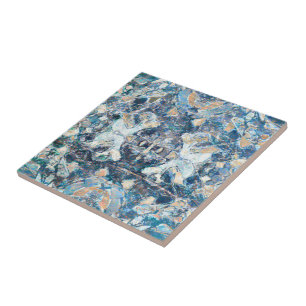 Azulejo De Cerâmica Design Azul Tan Nativo Americano Tribal