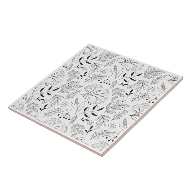 Azulejo De Cerâmica Design Botânico Simples Moderno Decorativo  (Lateral)