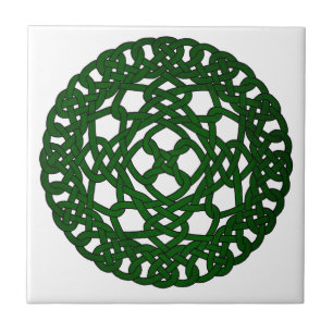 Azulejo De Cerâmica Design celta verde do nó