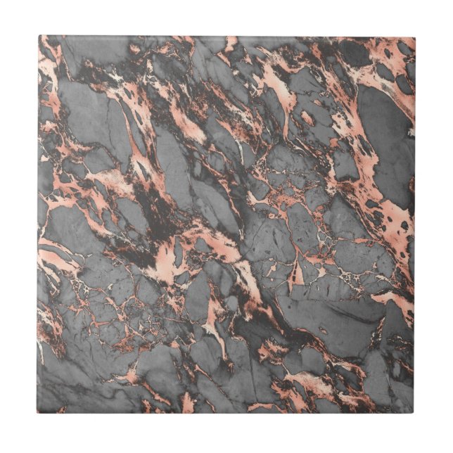 Azulejo De Cerâmica design Cinza de mármore de ouro rosa (Frente)