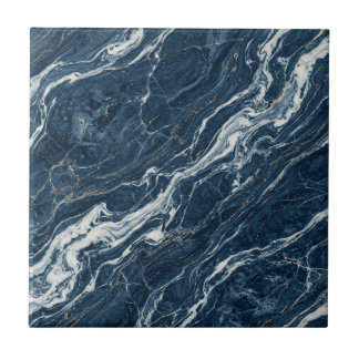 Azulejo De Cerâmica Design Contemporâneo Ousado em Mármore Azul-Marinh