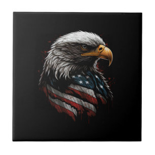 Azulejo De Cerâmica design de águia com bandeira americana
