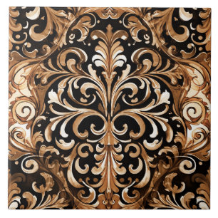 Azulejo De Cerâmica Design de aparência de couro trabalhado ocidental