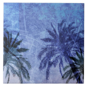 Azulejo De Cerâmica Design de Arte Digital Grunge, árvore de Palma az