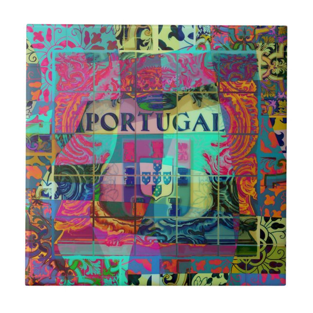 Azulejo De Cerâmica Design de arte popular portuguesa (Frente)