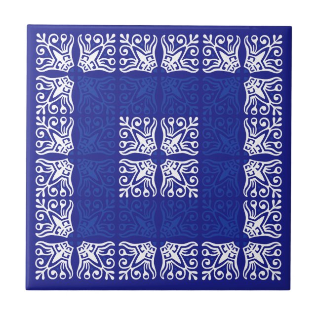 Azulejo De Cerâmica Design de Bandana Azul (Frente)