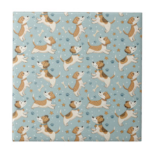 Azulejo De Cerâmica Design de Cachorrinho Fofo para Crianças - Padrão