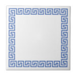 Azulejo De Cerâmica Design de chave grega<br><div class="desc">Padrão chave grego. Azul.</div>