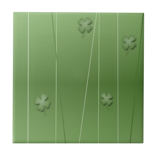 Azulejo De Cerâmica Design de Clover irlandês (Frente)