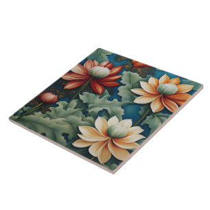 Azulejo De Cerâmica Design de crisântemo vibrante